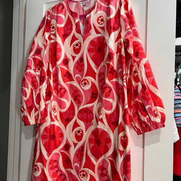 Frances Valentine Olive Holiday Floral-Print Caftan - Picture 3 of 8